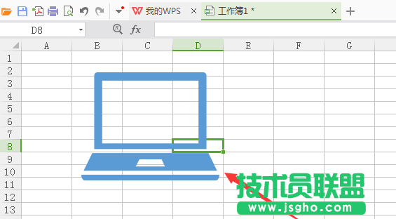 WPS表格中如何画笔记本电脑图形