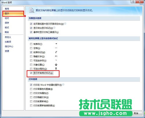 word2007显示分隔符