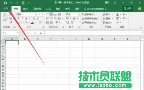 Excel2016怎么设置直接开一个空白工作表