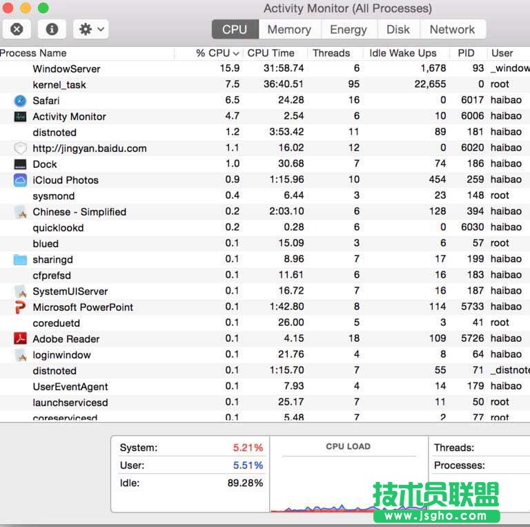 苹果MacBook笔记本怎么查看系统资源使用情况