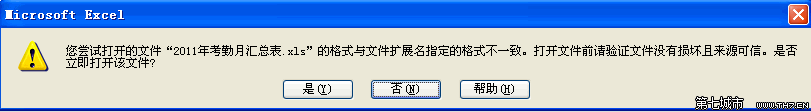 Excel怎么解决格式与文件扩展名不一致？  三联