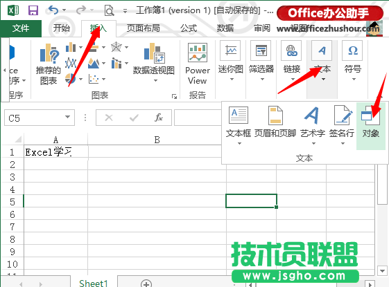 Excel2013如何插入对象文件？  三联