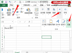 Excel2013如何插入对象文件？
