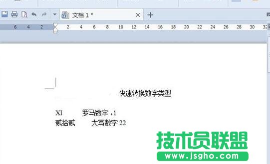 WPS文字更改数字类型的方法
