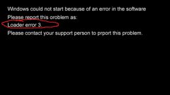 系统之家XP开机黑屏并提示“loader error 3”
