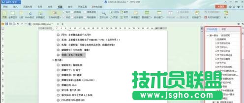 wps如何打开文档结构图