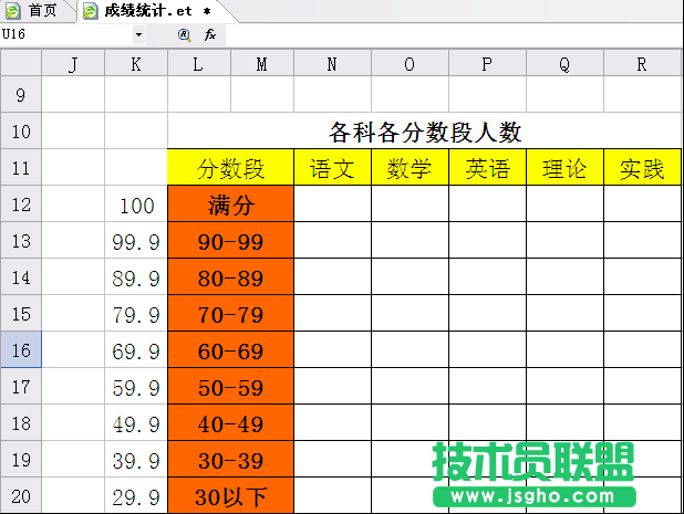 WPS表格制作成绩统计模版教程