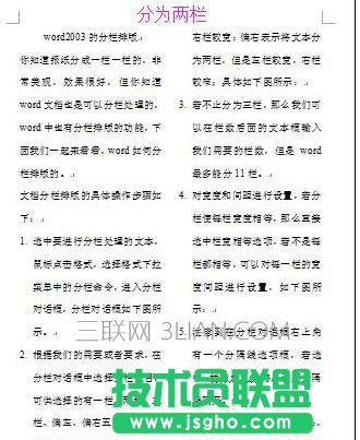 word怎么进行分栏排版