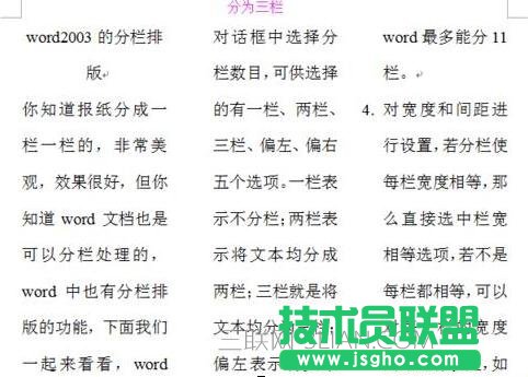 word怎么进行分栏排版