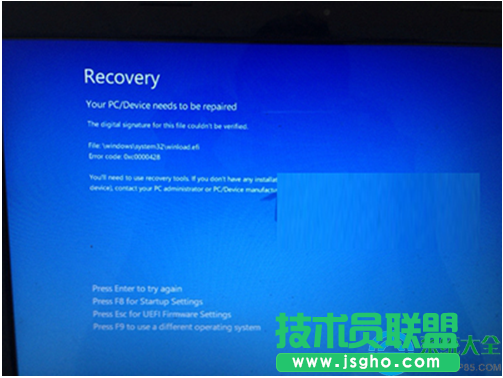 Win10系统开不了机出现Recovery蓝屏问题怎么办？   三联
