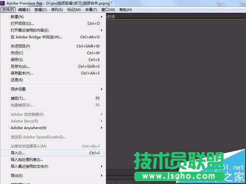 premiere怎么合并两段视频