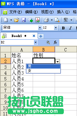 WPS表格巧妙快速输入性别教程