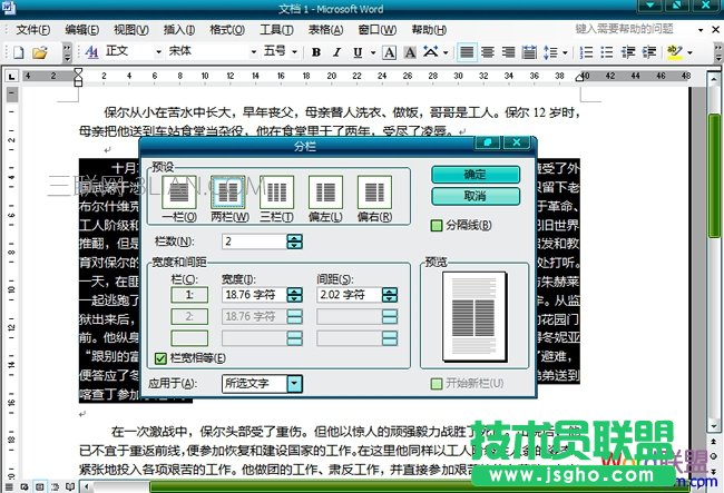 分栏数