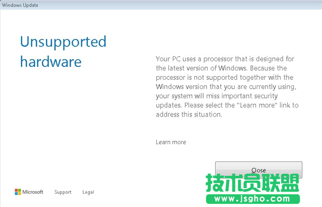旧版Windows7系统禁止更新新CPU怎么回事 三联