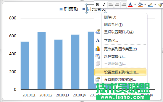 使用次坐标轴来改变Excel图表的展现形态的方法