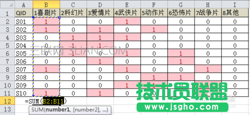 使用Excel分析问卷调查中的多选题