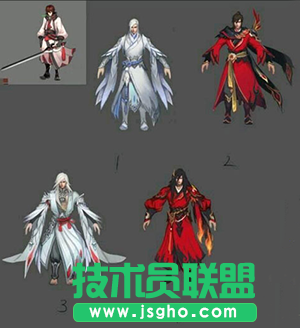 王者荣耀手游李白新皮肤原画 李白四款新皮肤原画曝光