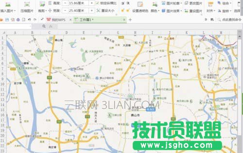 WPS表格中怎么插入地图 三联