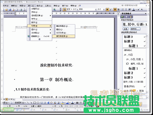 Word2003中怎样设置自动生成目录