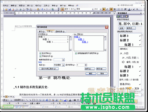 Word2003中怎样设置自动生成目录