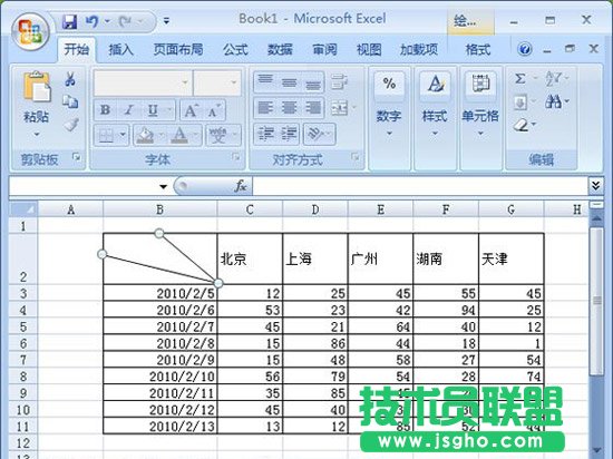 excel表格中画各种斜线的方法