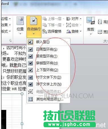 word怎样设置文本文字环绕方式
