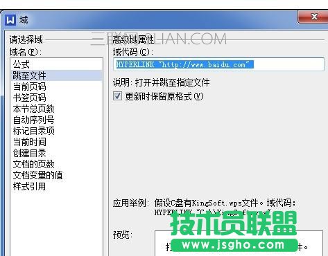 在wps中怎样使用文字域