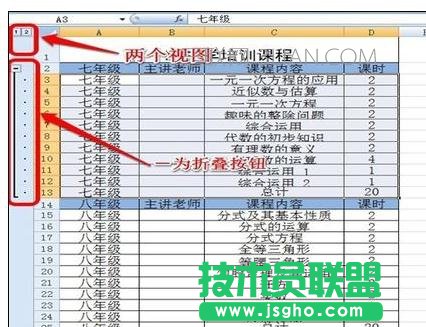 Excel中表格进行分级显示的设置技巧
