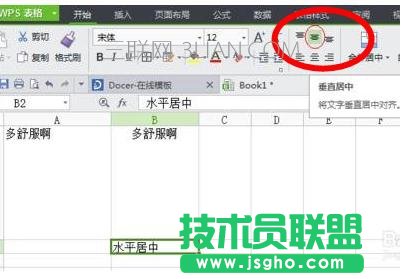 wps表格字体居中对齐   三联