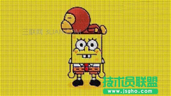 ppt中如何将图片制作成十字绣效果 三联