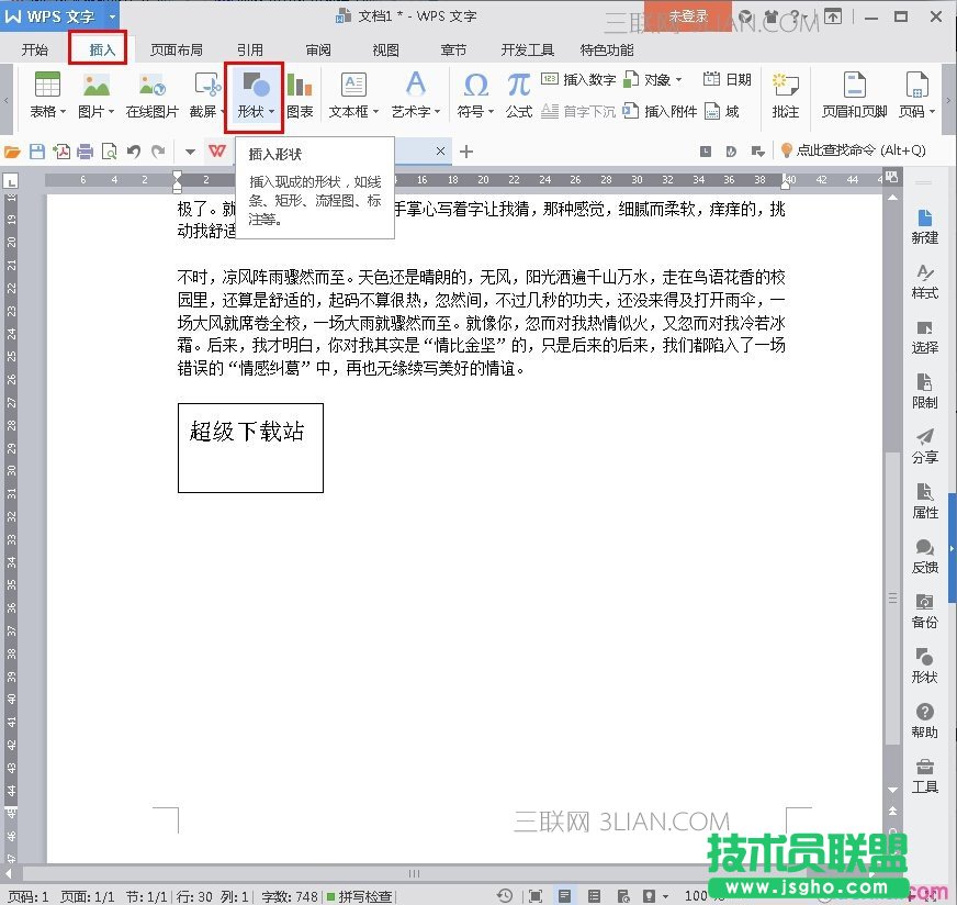 wps文字如何设置形状格式