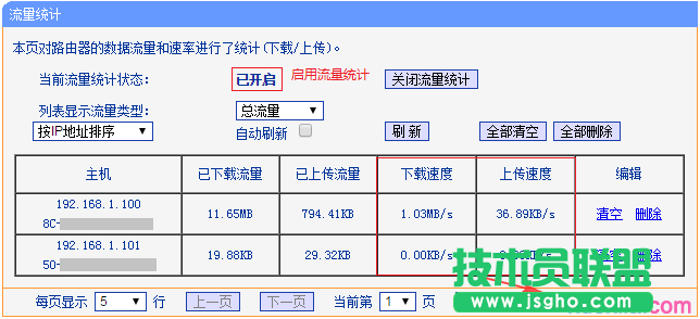 如何在联普路由器上查看上网终端的网速 三联