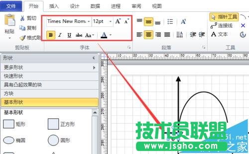 visio怎么绘制几何函数图