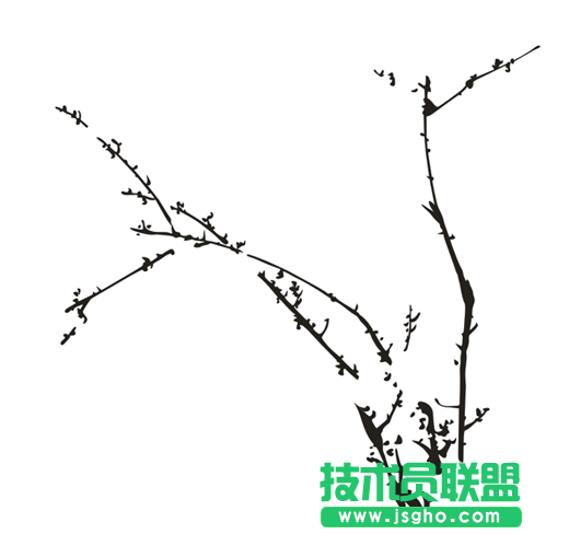CDR如何绘制漂亮的水墨梅花与竹叶