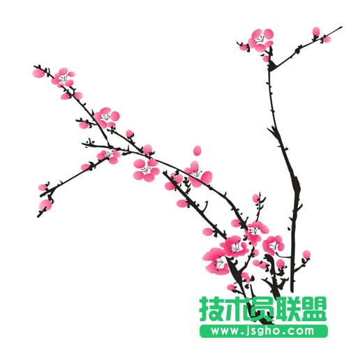 CDR如何绘制漂亮的水墨梅花与竹叶