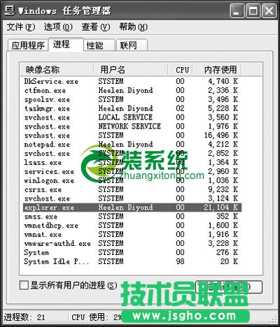 图1 终止Explorer.exe进程