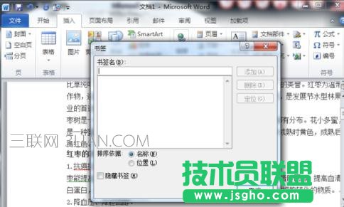 word怎么加入书签
