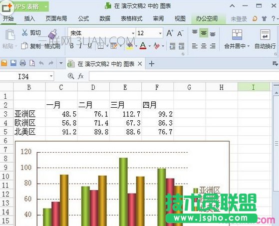 wps演示中怎么制作柱状图