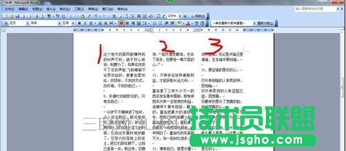 word文件如何进行分栏的方法