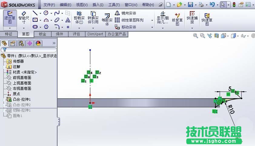 solidworks成型工具怎么创建敲落孔