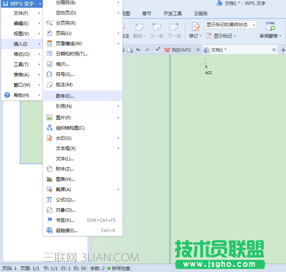wps文字中怎样添加数字编号