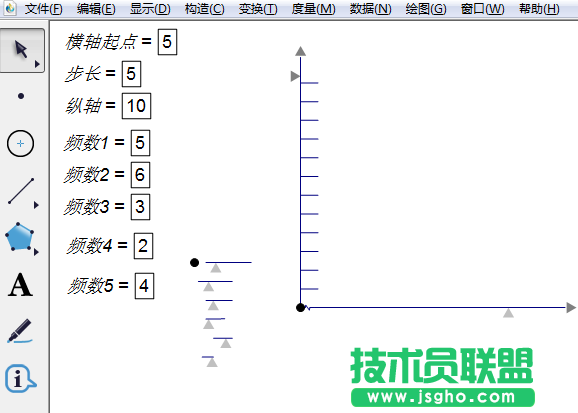 几何画板如何绘制频率分布直方图