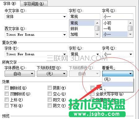怎么在word中给文字加重号