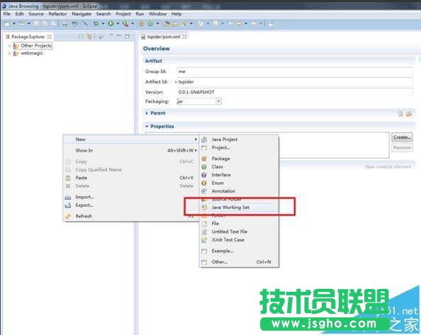 Eclipse中如何使用Working set管理项目