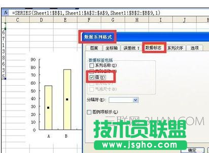 Excel2010中图表设置数据标志显示位置的操作方法