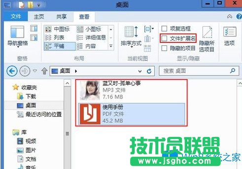 Win8隐藏或显示文件后缀名的技巧