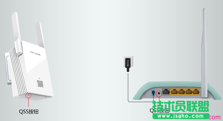如何使用TP-link QSS按钮设置扩展器 三联