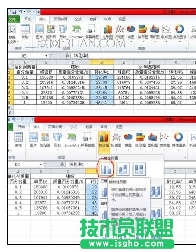 excel中画对比型的条形图方法 三联