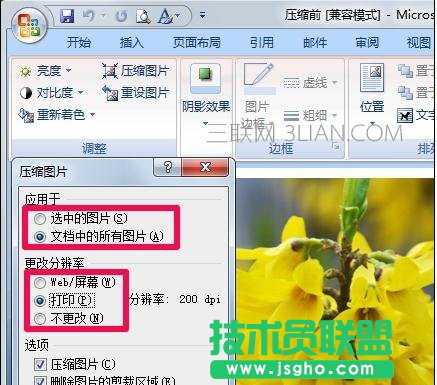 word怎么压缩图片