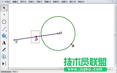 几何画板如何画圆外一点的切线